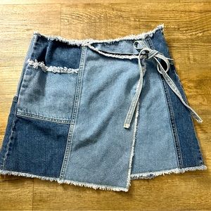 BDG DENIM COLOR BLOCK MINI WRAP TIE MINI NWOT MEDIUM